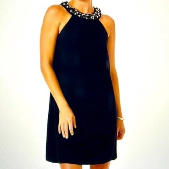 Lilly Pulitzer Shawn Dress in Onyx size extra small XS pearl collar sleeveless - Picture 1 of 4
